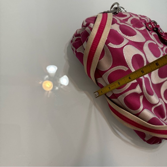 Coach Pink Tan Crossbody Handbag Logo Rare VS6 Medium - Picture 4 of 6